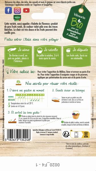 Potagères - Aubergine Violette de Florence (Violetta di Firenze) - BIO - MEDIA_PACKAGING_VERSO
